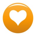 Kind heart icon vector orange