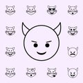 kind little devil icon. Emoji icons universal set for web and mobile