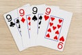 4 of a kind nines 9 - casino playing poker cards