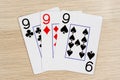 3 of a kind nines 9 - casino playing poker cards