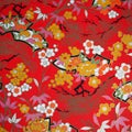 Traditional Japanese patterns with floral theme red, orange and white