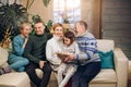 Kind pleasant family sharing memories Royalty Free Stock Photo