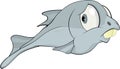 Kind small fish. Cartoon Royalty Free Stock Photo