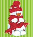 Kind snowman in clothes