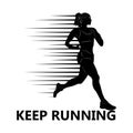 Kind of sport. Athlete. Running sprint girl. Silhouette of a running man. Marathon for speed. Athletics