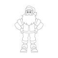 Kind and sweet Santa Claus, the main character of the New Year holidays. Coloring style