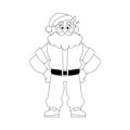 Kind and sweet Santa Claus, the main character of the New Year holidays. Coloring style