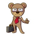 Kind Teddy Bear with his Trusty Case Royalty Free Stock Photo