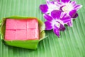 Kind of Thai sweetmeat, Multi Layer Sweet Cake (Kanom Chan) Royalty Free Stock Photo