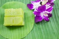 Kind of Thai sweetmeat, Multi Layer Sweet Cake (Kanom Chan) Royalty Free Stock Photo