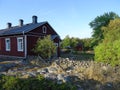 A awesom old house in archipelago by the gulf of Finland Royalty Free Stock Photo