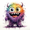 Kind Watercolor Monster Helps Others