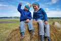 Children on hay bales Royalty Free Stock Photo