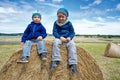 Children on hay bales Royalty Free Stock Photo