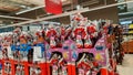 Kinder Ferrero chocolate egg displays for Easter, in a Roman supermarket