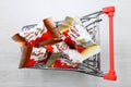 Kinder Ferrero Chocolates in the shopping cart