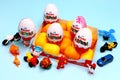 Kinder Surprise Chocolate Eggs. Kinder Surprise is a brand of products made in Italy by Ferrero Royalty Free Stock Photo