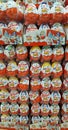 Kinder surprise chocolate eggs in a supermarket