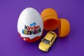 Kinder Surprise Egg and its contents Royalty Free Stock Photo