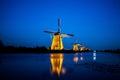 Kinderdijk on the Illumination Week Royalty Free Stock Photo