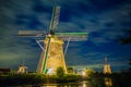 Kinderdijk on the Illumination Week Royalty Free Stock Photo