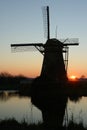 Kinderdijk silhouette Royalty Free Stock Photo