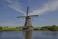 Kinderdijk stone brick windmill Royalty Free Stock Photo