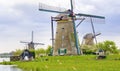 Kinderdijk, Traditional Dutch Windmills Pumping Water, Netherlands