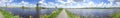 Kinderdijk windmills, panoramic view - The Netherlands Royalty Free Stock Photo