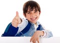 Kindergarden boy showing thumbs up Royalty Free Stock Photo
