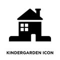 Kindergarden icon vector isolated on white background, logo concept of Kindergarden sign on transparent background, black filled