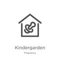 kindergarden icon vector from pregnancy collection. Thin line kindergarden outline icon vector illustration. Outline, thin line