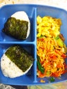 An kindergarden Japanese lunch with nori