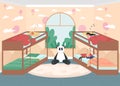 Kindergarten bed time flat color vector illustration