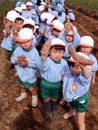 Kindergarten children field work