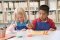 Kindergarten children painting Royalty Free Stock Photo