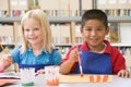 Kindergarten children painting Royalty Free Stock Photo