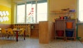 Kindergarten classroom with chairs and tables