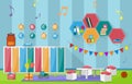 Kindergarten Classroom Interior Children Kids School Toys Furniture Vector Illustration Royalty Free Stock Photo