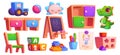 Kindergarten classroom interior vector toy set