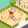 Kindergarten Colored Isometric Composition Royalty Free Stock Photo