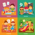 Kindergarten concept set Royalty Free Stock Photo