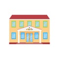 Kindergarten facade. Vector illustration. Preschool building front view