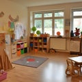 Kindergarten, game room interior. Royalty Free Stock Photo