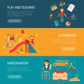 Kindergarten Horizonta Banners Royalty Free Stock Photo