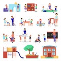 Kindergarten Icons Set Royalty Free Stock Photo