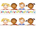 Kindergarten Kids Alphabet Logo Royalty Free Stock Photo