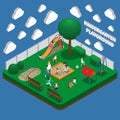 Kindergarten Play Ground Isometric Composition