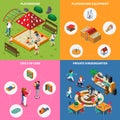 Kindergarten Play Ground Isometric Concept