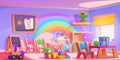 Kindergarten playroom with toys Royalty Free Stock Photo